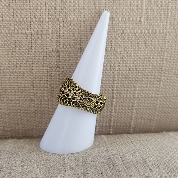 Vintage Style Ring Gold Tone Fashion Jewelry Women Ring Size 7.5 NWT Unbranded - Picture 4 of 12